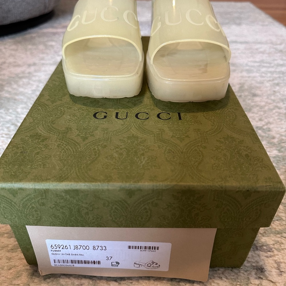 Gucci Women's Transparent Rubber Slide Sandals